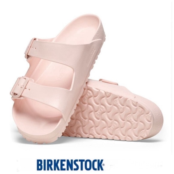 BIRKENSTOCK  Arizona Eve Light Rose Double Buckle Slip On Flat Sandals Sz 40 - Picture 1 of 14